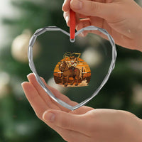 Funny Cowcat Six Seven Meme Heart Crystal Glass Ornament Western 67 Trend Gift - Wonder Print Shop