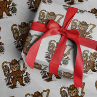Funny Cowcat Six Seven Meme Wrapping Paper Roll Gen Alpha 67 Trend Gift - Wonder Print Shop