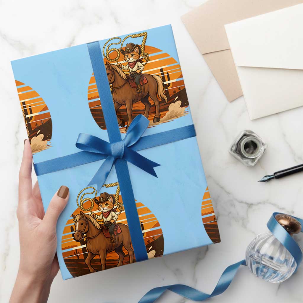 Funny Cowcat Six Seven Meme Wrapping Paper Roll Western 67 Trend Gift - Wonder Print Shop