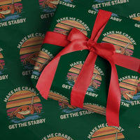 Funny Crab Meme Y2K Wrapping Paper Roll Make Me Crabby Get The Stabby - Wonder Print Shop