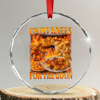 Funny Crab Rangoon Meme Crystal Glass Ornament Vintage 90s Style On My Knees Bootleg Graphic - Wonder Print Shop