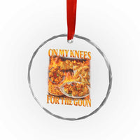 Funny Crab Rangoon Meme Crystal Glass Ornament Vintage 90s Style On My Knees Bootleg Graphic - Wonder Print Shop