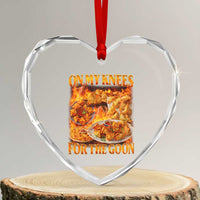 Funny Crab Rangoon Meme Heart Crystal Glass Ornament Vintage 90s Style On My Knees Bootleg Graphic - Wonder Print Shop