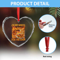 Funny Crab Rangoon Meme Heart Crystal Glass Ornament Vintage 90s Style On My Knees Bootleg Graphic - Wonder Print Shop