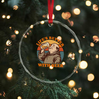 Funny Craft Beer Drinker Monks Crystal Glass Ornament Lifes Better With Beer