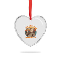 Funny Craft Beer Drinker Monks Heart Crystal Glass Ornament Lifes Better With Beer