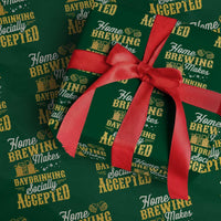 Funny Craft Crew Beer Homebrewers Wrapping Paper Roll Home Brewing Makes Day Drinking Socially Accepted Brewery Fans