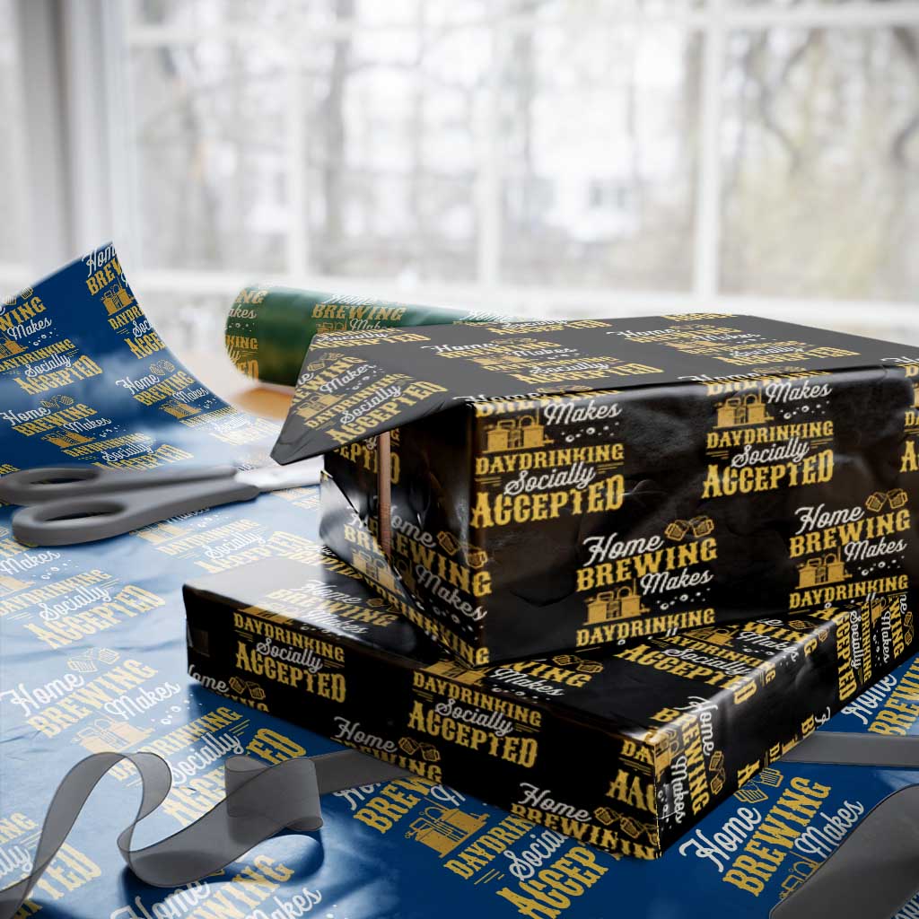 Funny Craft Crew Beer Homebrewers Wrapping Paper Roll Home Brewing Makes Day Drinking Socially Accepted Brewery Fans