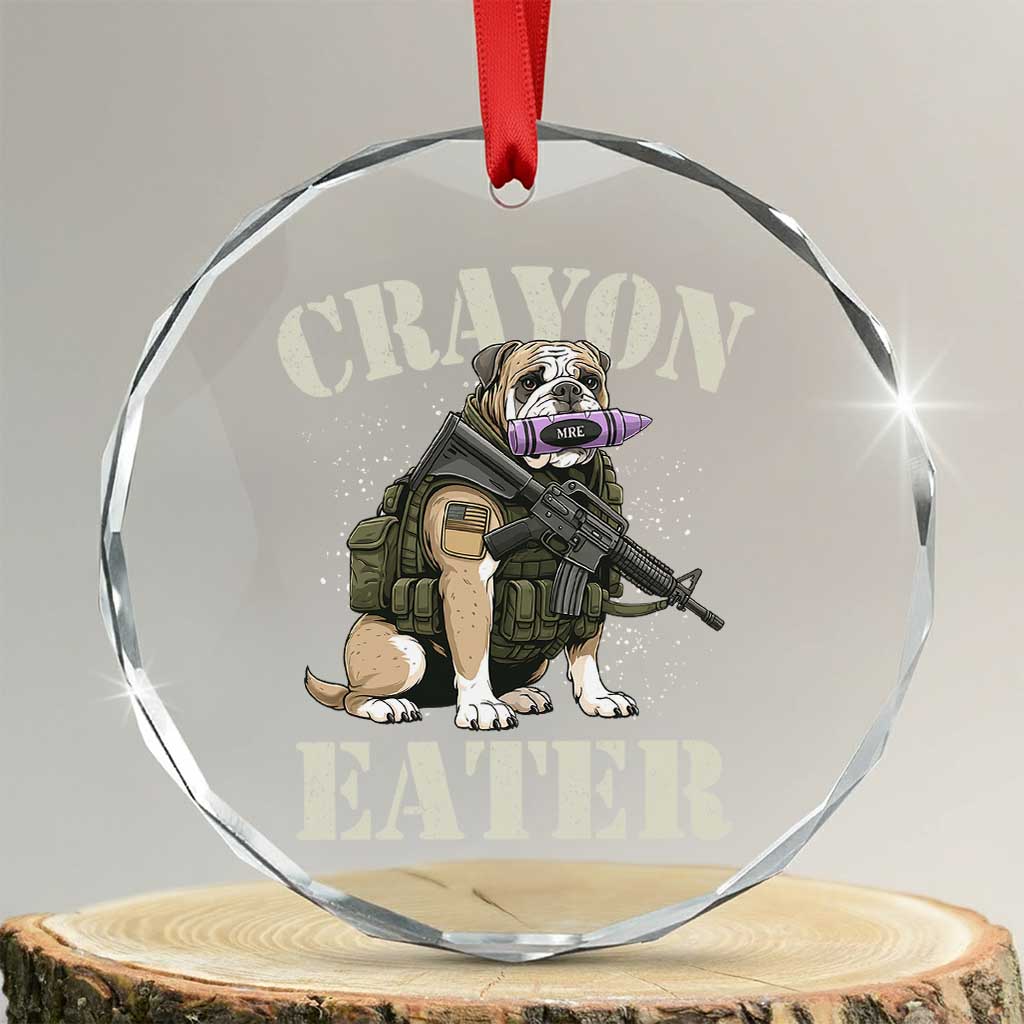 Funny Crayon Eater Crystal Glass Ornament Military Corps Proud Marine Soldier - Wonder Print Shop