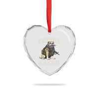 Funny Crayon Eater Heart Crystal Glass Ornament Military Corps Proud Marine Soldier - Wonder Print Shop