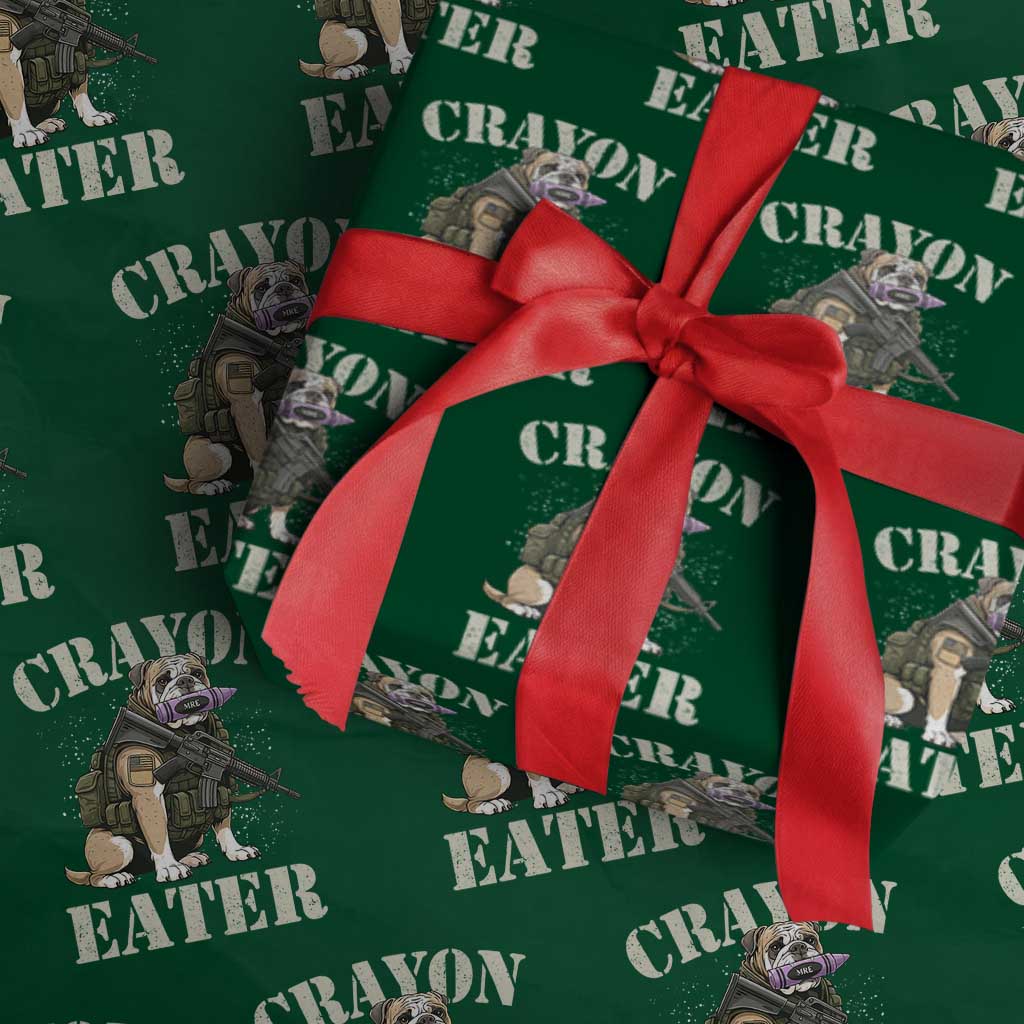 Funny Crayon Eater Wrapping Paper Roll Military Corps Proud Marine Soldier - Wonder Print Shop
