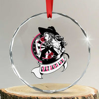 Funny Crazy Darts Lady Crystal Glass Ornament Coolest Girls Play Darts - Wonder Print Shop