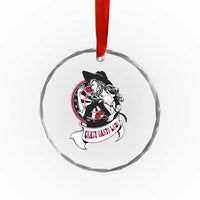 Funny Crazy Darts Lady Crystal Glass Ornament Coolest Girls Play Darts - Wonder Print Shop