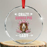 Funny Crazy Guinea Pig Lady Crystal Glass Ornament Cavy Mom Gift - Wonder Print Shop
