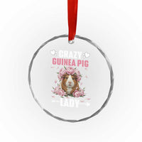 Funny Crazy Guinea Pig Lady Crystal Glass Ornament Cavy Mom Gift - Wonder Print Shop