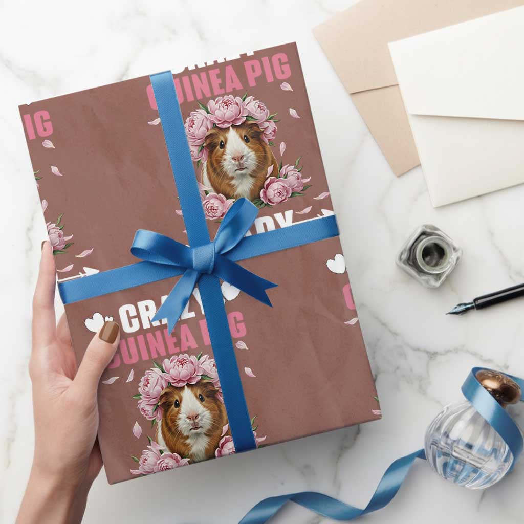 Funny Crazy Guinea Pig Lady Wrapping Paper Roll Cavy Mom Gift - Wonder Print Shop