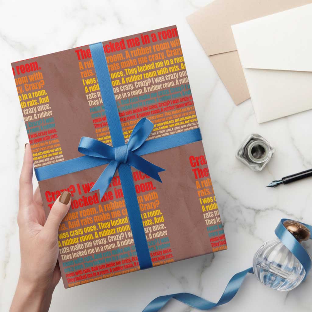 Funny Crazy I Was Crazy Once Meme Wrapping Paper Roll