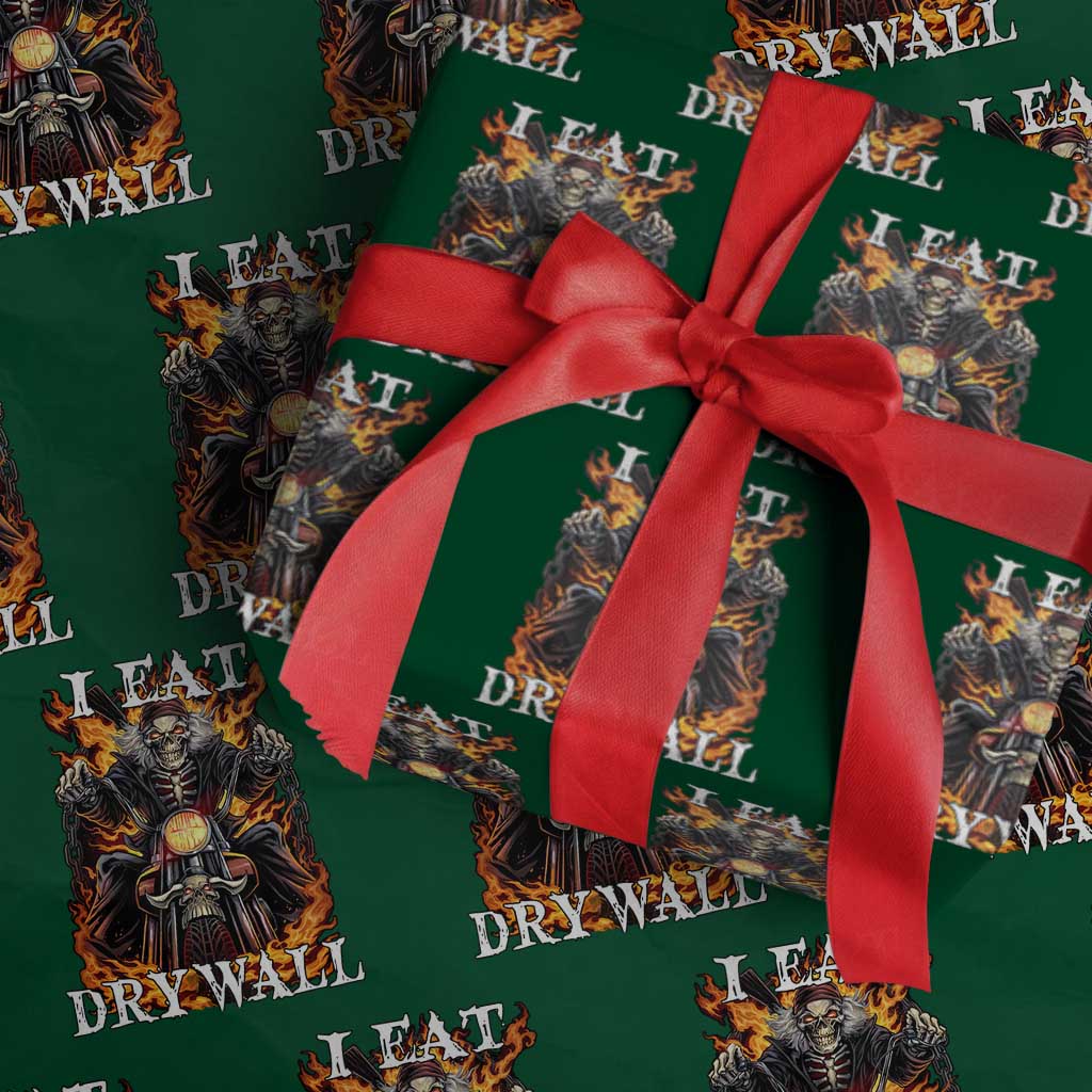 Funny Cringe Hard Skeleton Meme Wrapping Paper Roll I Eat Drywall