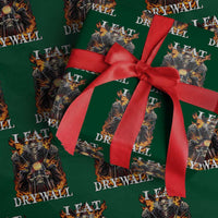 Funny Cringe Hard Skeleton Meme Wrapping Paper Roll I Eat Drywall