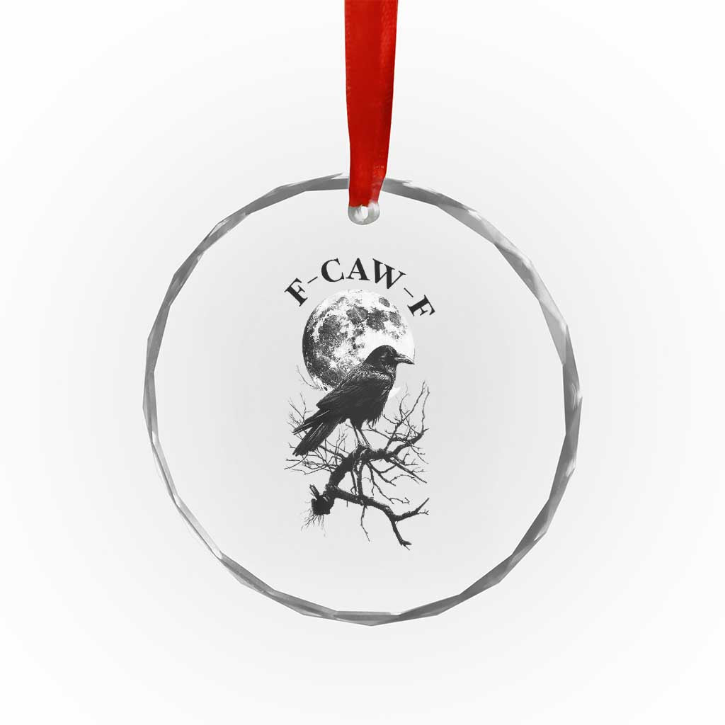 Funny Crow F Caw F Crystal Glass Ornament Gothic Raven and Moon TS02