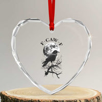 Funny Crow F Caw F Heart Crystal Glass Ornament Gothic Raven and Moon - Wonder Print Shop