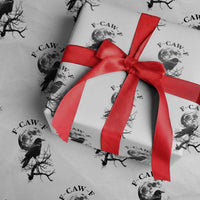Funny Crow F Caw F Wrapping Paper Roll Gothic Raven and Moon - Wonder Print Shop