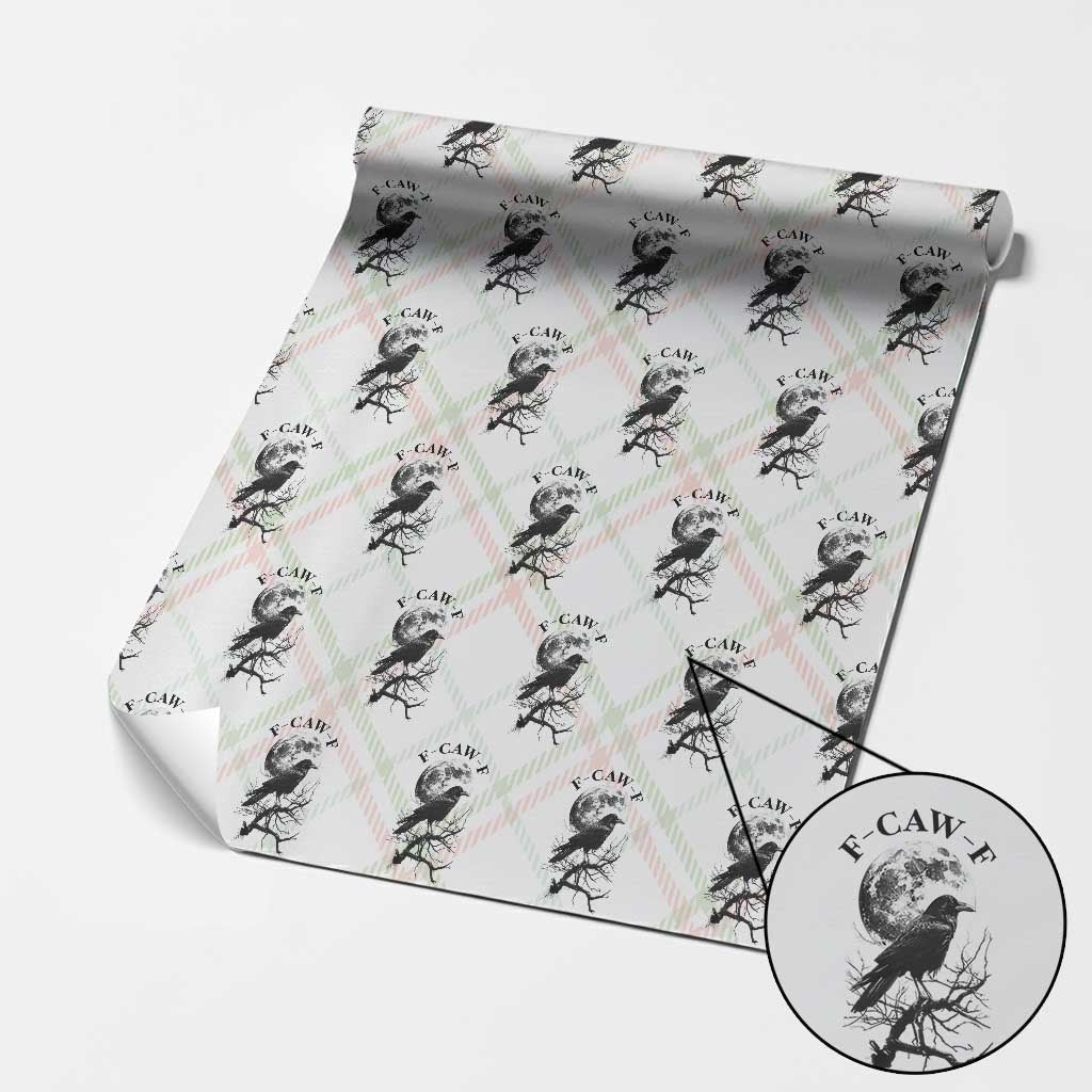Funny Crow F Caw F Wrapping Paper Roll Gothic Raven and Moon - Wonder Print Shop