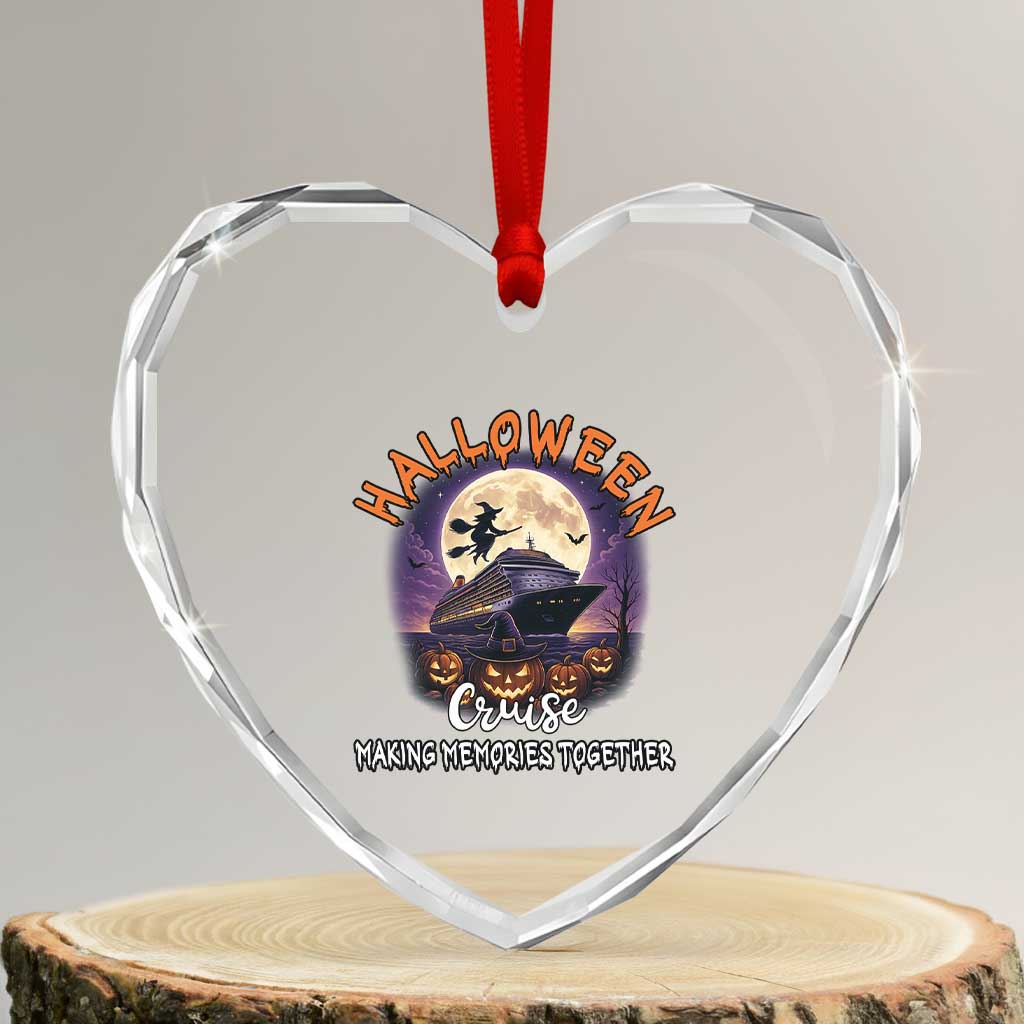 Funny Cruise Halloween Heart Crystal Glass Ornament Making Memories Together - Wonder Print Shop