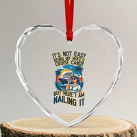 Funny Cruise Heart Crystal Glass Ornament It Is Not Easy Being My Wife's Cruise Candy - Wonder Print Shop