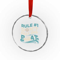 Funny Cruise Ship Crystal Glass Ornament Rule Number One Do Not Fall Off The Boat - Wonder Print Shop