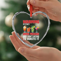 Funny Cruise Ship Heart Crystal Glass Ornament Warning I Bought The Drink Package - Wonder Print Shop