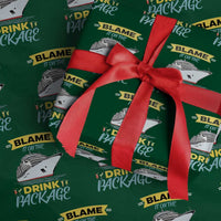 Funny Cruise Vacation Wrapping Paper Roll Blame It On The Drink Package - Wonder Print Shop