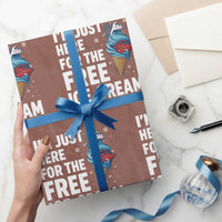 Funny Cruise Wrapping Paper Roll I Am Just Here For The Free Ice Cream - Wonder Print Shop