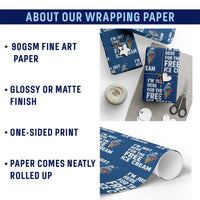 Funny Cruise Wrapping Paper Roll I Am Just Here For The Free Ice Cream - Wonder Print Shop