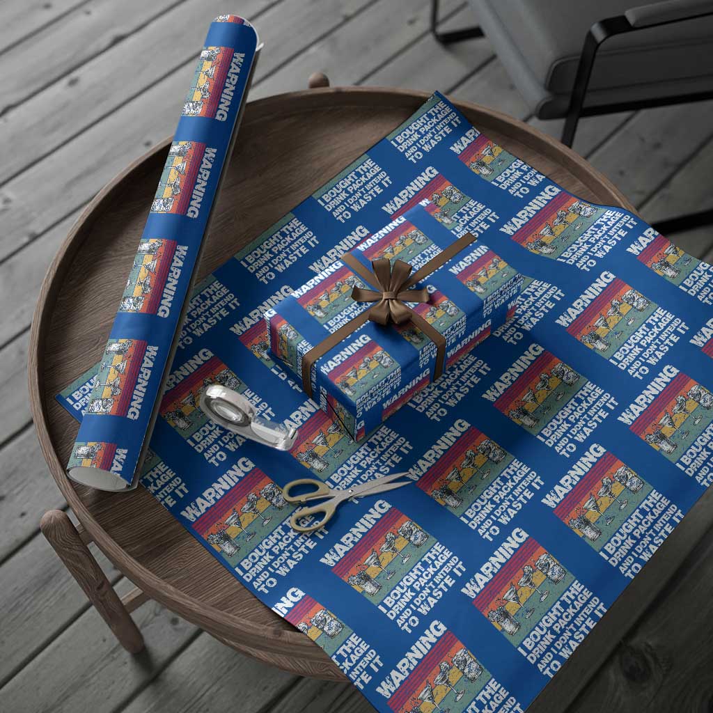 Funny Cruise Wrapping Paper Roll Warning I Bought The Drink Package Retro Vintage - Wonder Print Shop