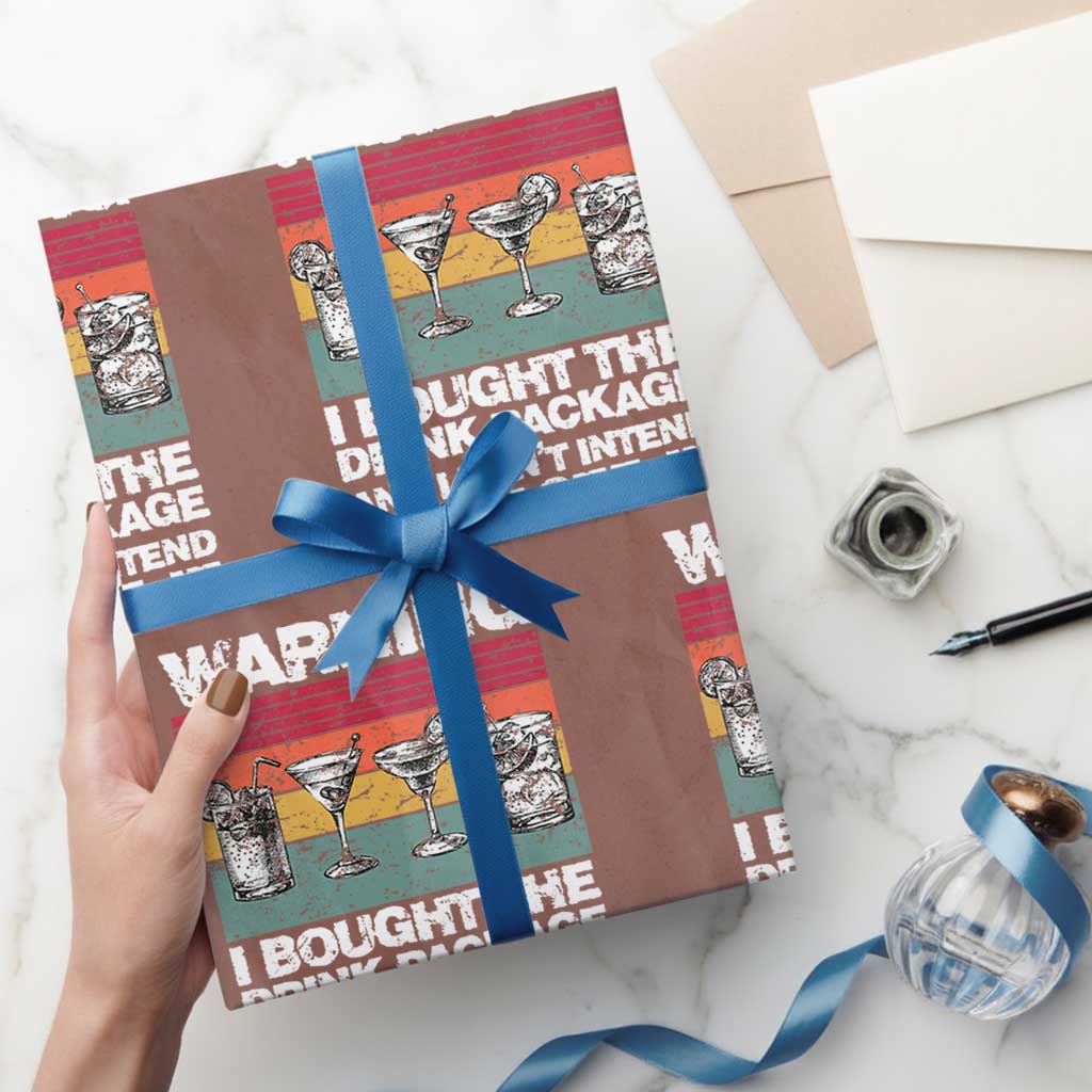 Funny Cruise Wrapping Paper Roll Warning I Bought The Drink Package Retro Vintage - Wonder Print Shop