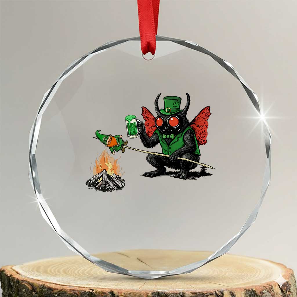 Funny Cryptid Mothman Crystal Glass Ornament St Patricks Day Gift