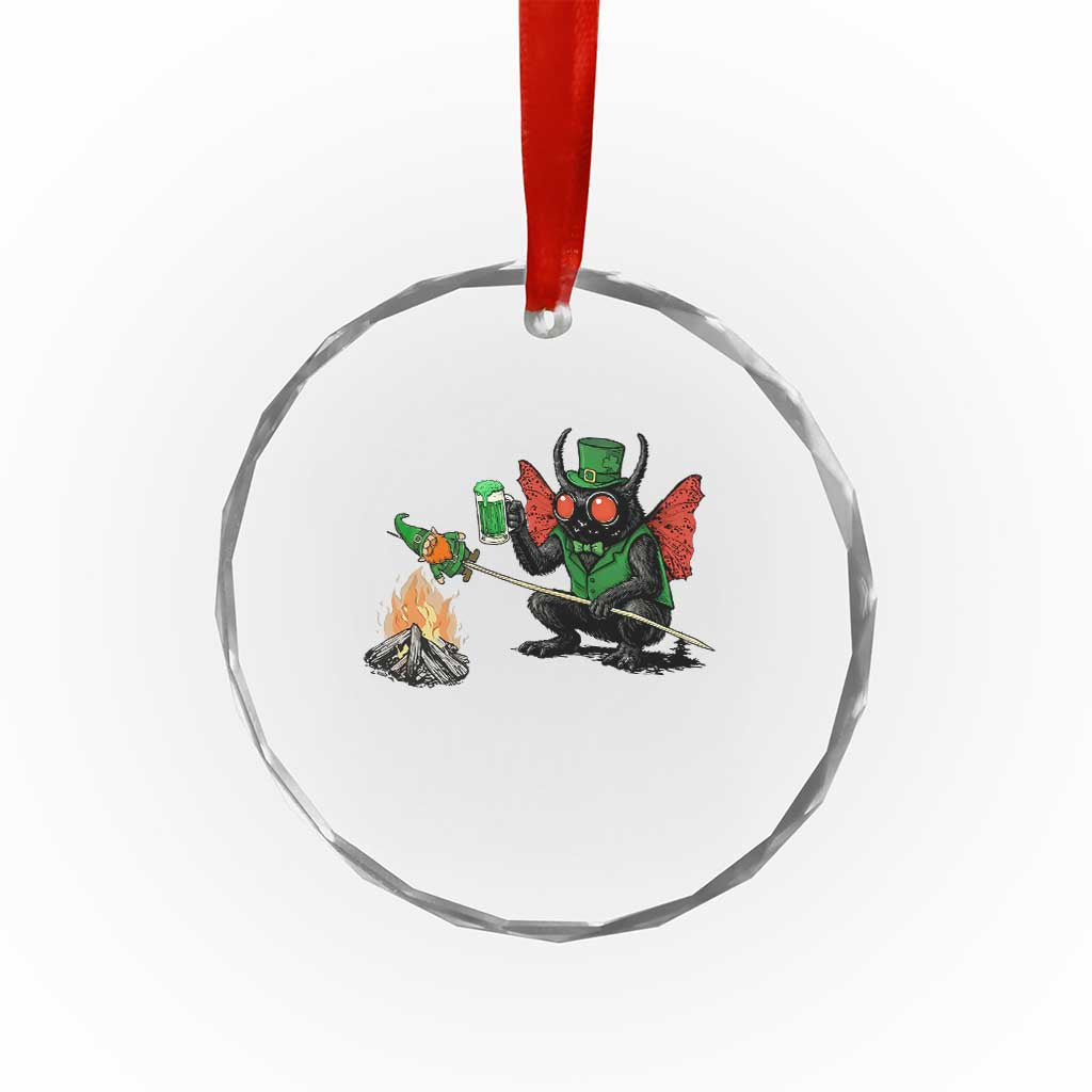 Funny Cryptid Mothman Crystal Glass Ornament St Patricks Day Gift