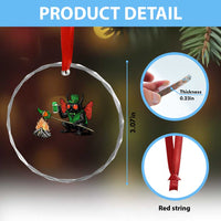 Funny Cryptid Mothman Crystal Glass Ornament St Patricks Day Gift
