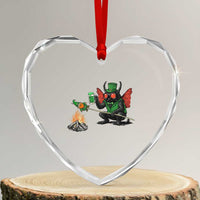 Funny Cryptid Mothman Heart Crystal Glass Ornament St Patricks Day Gift