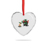 Funny Cryptid Mothman Heart Crystal Glass Ornament St Patricks Day Gift