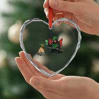 Funny Cryptid Mothman Heart Crystal Glass Ornament St Patricks Day Gift