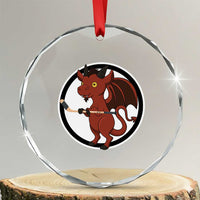 Funny Cryptid Sports Gift Crystal Glass Ornament Jersey Devil Playing Ice Hockey - Wonder Print Shop
