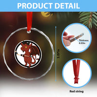 Funny Cryptid Sports Gift Crystal Glass Ornament Jersey Devil Playing Ice Hockey - Wonder Print Shop