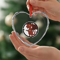 Funny Cryptid Sports Gift Heart Crystal Glass Ornament Jersey Devil Playing Ice Hockey - Wonder Print Shop