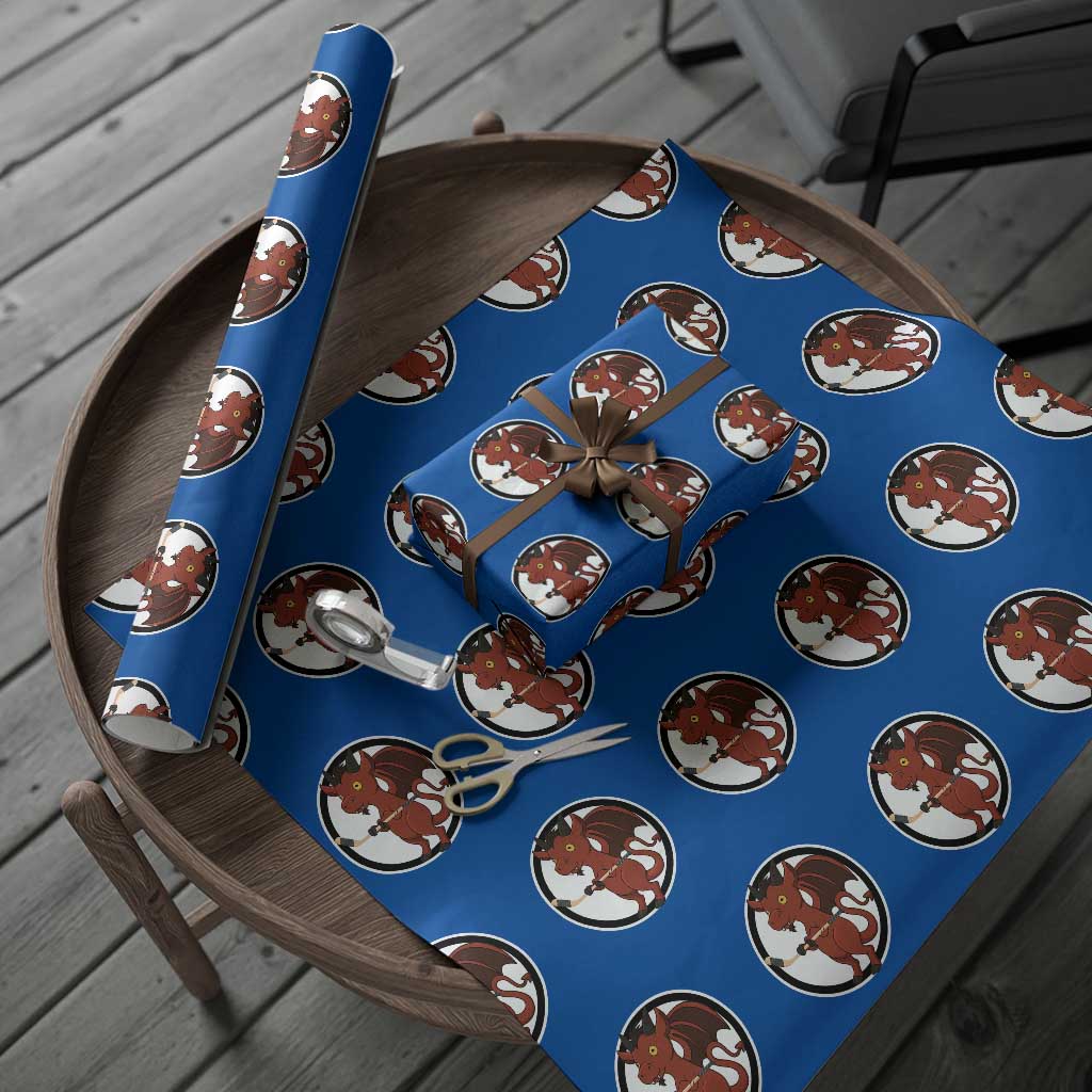 Funny Cryptid Sports Gift Wrapping Paper Roll Jersey Devil Playing Ice Hockey - Wonder Print Shop
