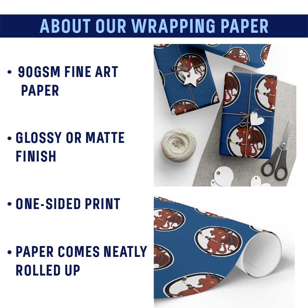 Funny Cryptid Sports Gift Wrapping Paper Roll Jersey Devil Playing Ice Hockey - Wonder Print Shop
