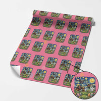 Funny Cryptid Starry Night Easter Wrapping Paper Roll Monster Lover Gift