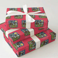 Funny Cryptid Starry Night Easter Wrapping Paper Roll Monster Lover Gift