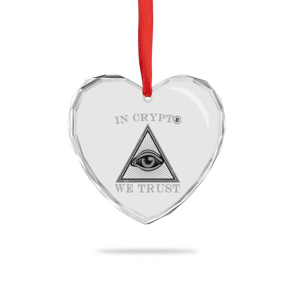 Funny Crypto Heart Crystal Glass Ornament In Crypto We Trust Bitcoin Cryptocurrency - Wonder Print Shop